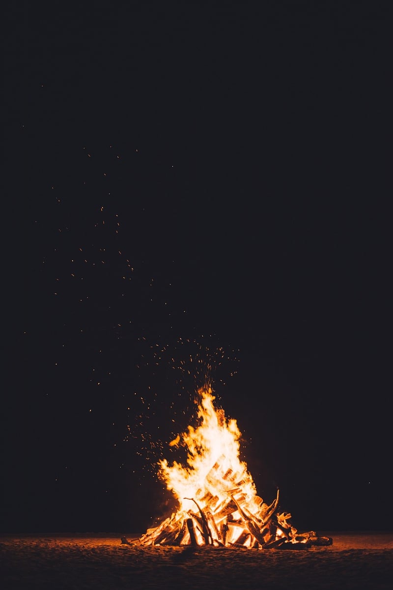 Campfire under the stars