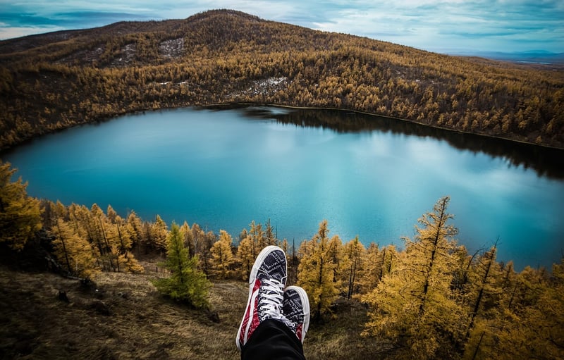 Hiking through challenging terrain